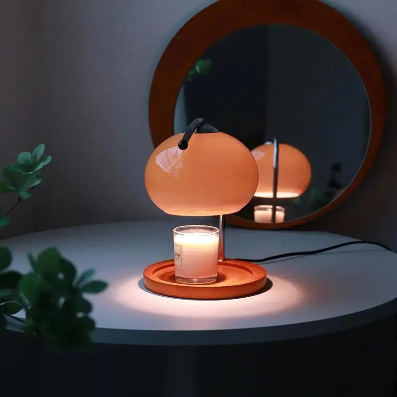Lampe de Bureau Bougeoir en Verre Style Rétro