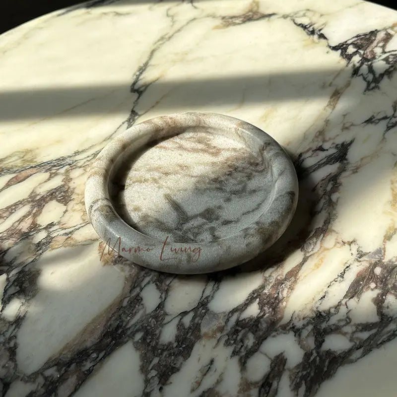 Vide-Poche en Marbre Naturel Calacatta - Design Sculptural
