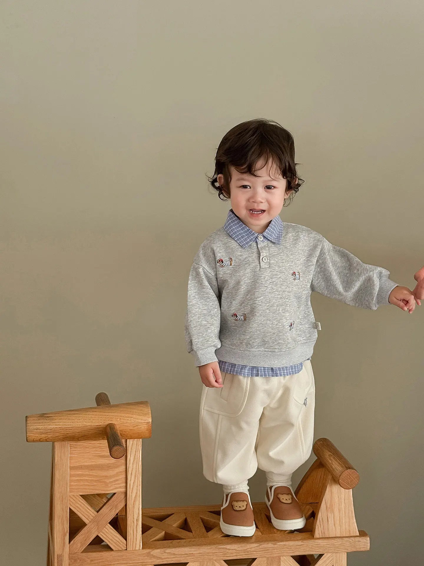Pull Enfant Motif Cartoon Bicolore
