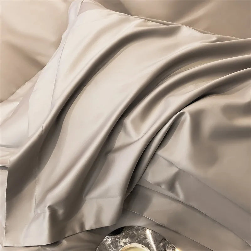 Parure de Lit Coton Égyptien 1000TC Ultra Douce 4 Pièces
