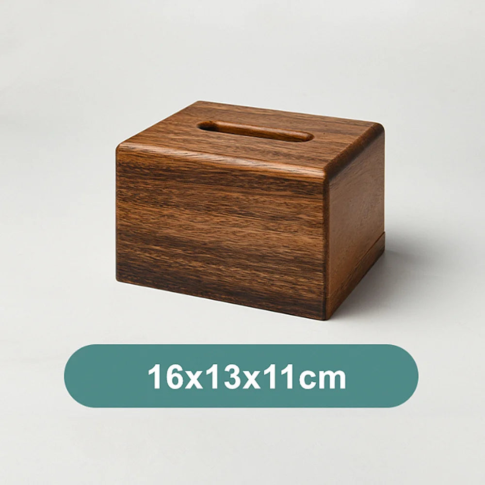 Boîte à Mouchoirs en Bois de Noyer Foncé - Style Japonais