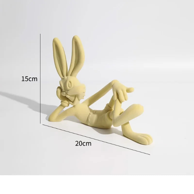 Statuette Lapin Résine Bleu Klein Design Moderne