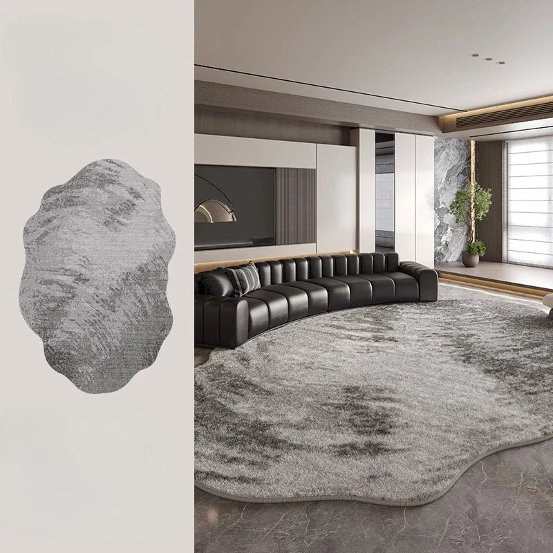 Tapis Léger Luxe Forme Irrégulière Peluche Épaisse