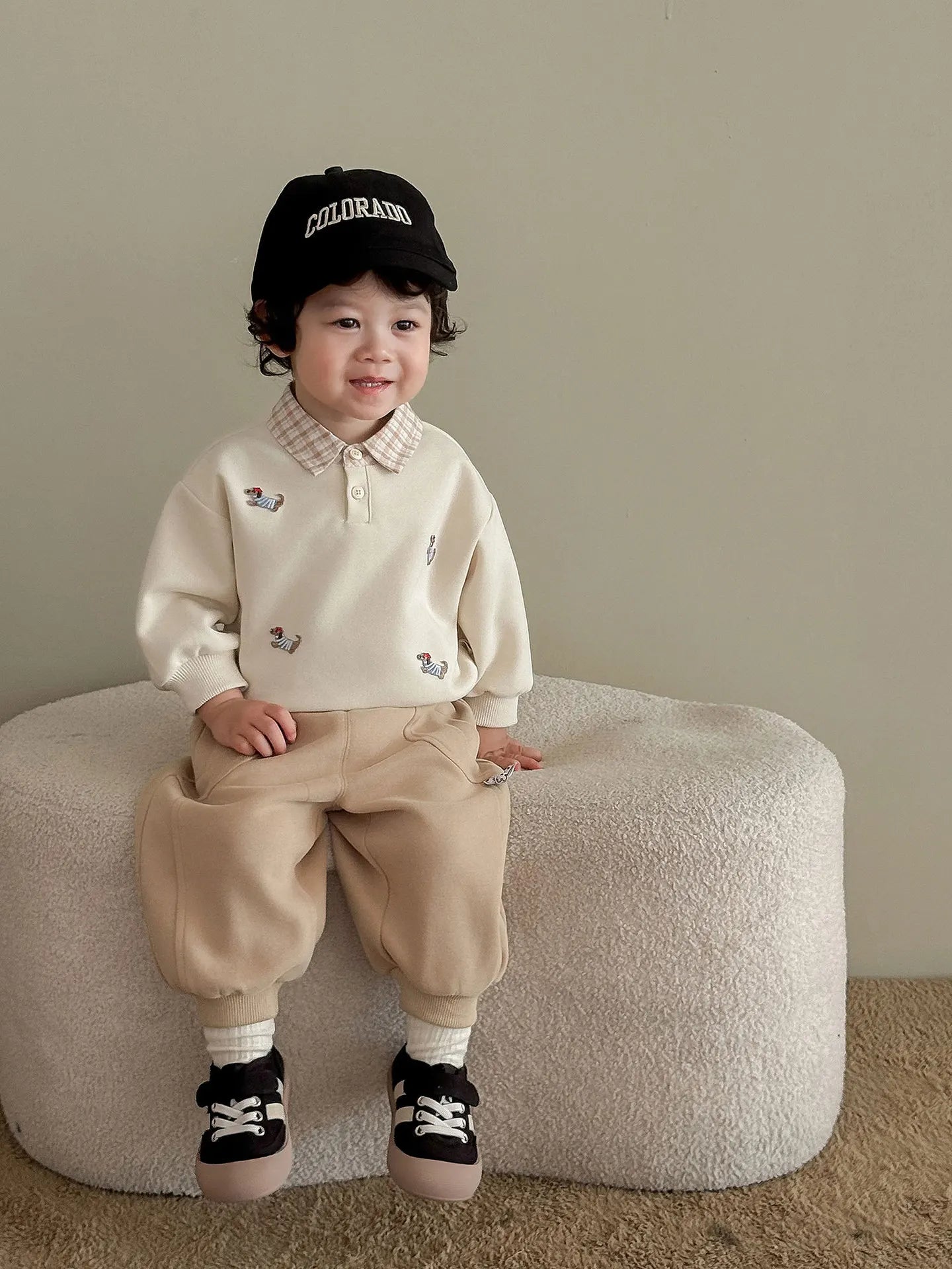 Pull Enfant Motif Cartoon Bicolore