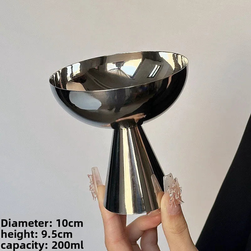 Coupe à Dessert Acier Inoxydable Style Rétro Base Haute