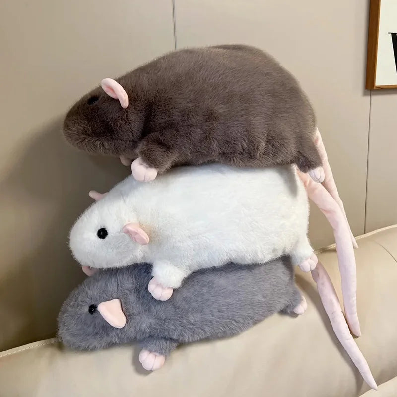 Cute 40/55/90cm Mouse Doll Cartoon Oversized Flower Branch Rat Doll Soft Plush Animal Figure Kids Gift Birthday Pet Cat Toy