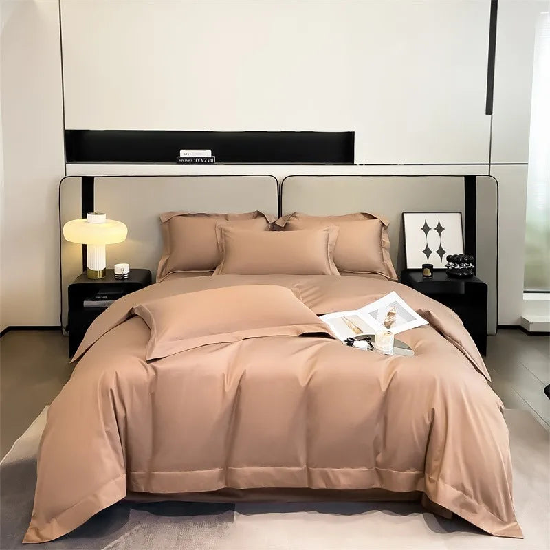 Parure de Lit Coton Égyptien 1000TC Ultra Douce 4 Pièces