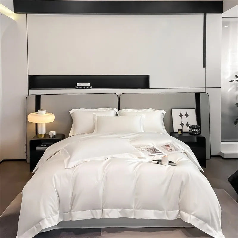Parure de Lit Coton Égyptien 1000TC Ultra Douce 4 Pièces