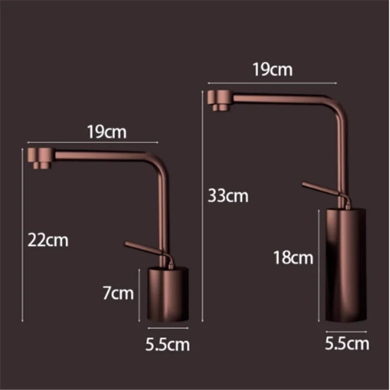 Robinet de Lavabo Or Rose Brossé Laiton Deux Trous