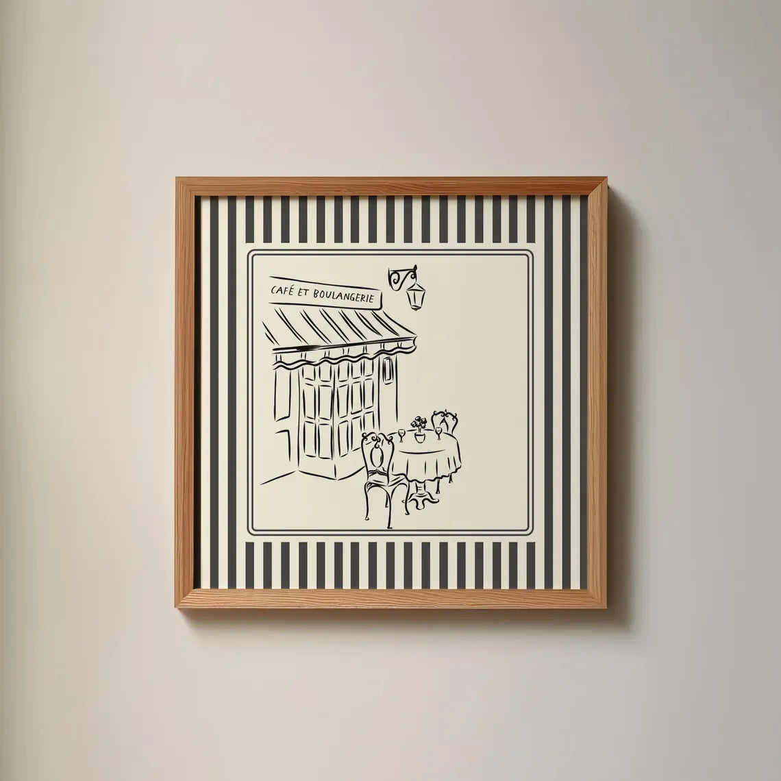 Affiche Décorative Café Français Noir et Blanc