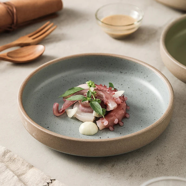 Japanese Deep Plate – Rustic Ceramic Dish