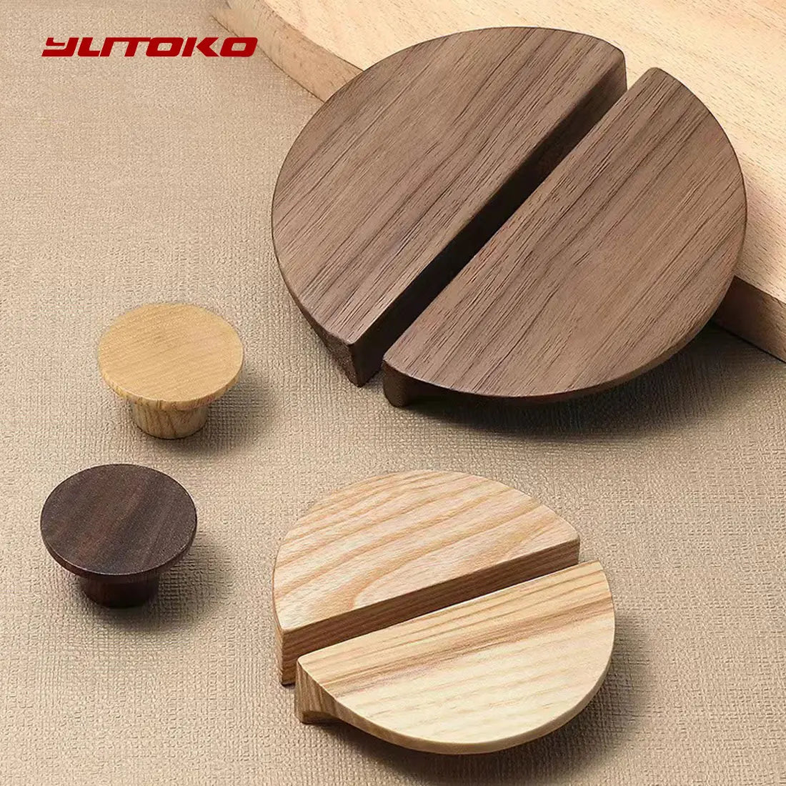 Poignée de Porte en Bois Demi-Cercle Style Nordique