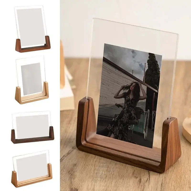 Cadre Photo Acrylique en Bois - Forme U Transparente