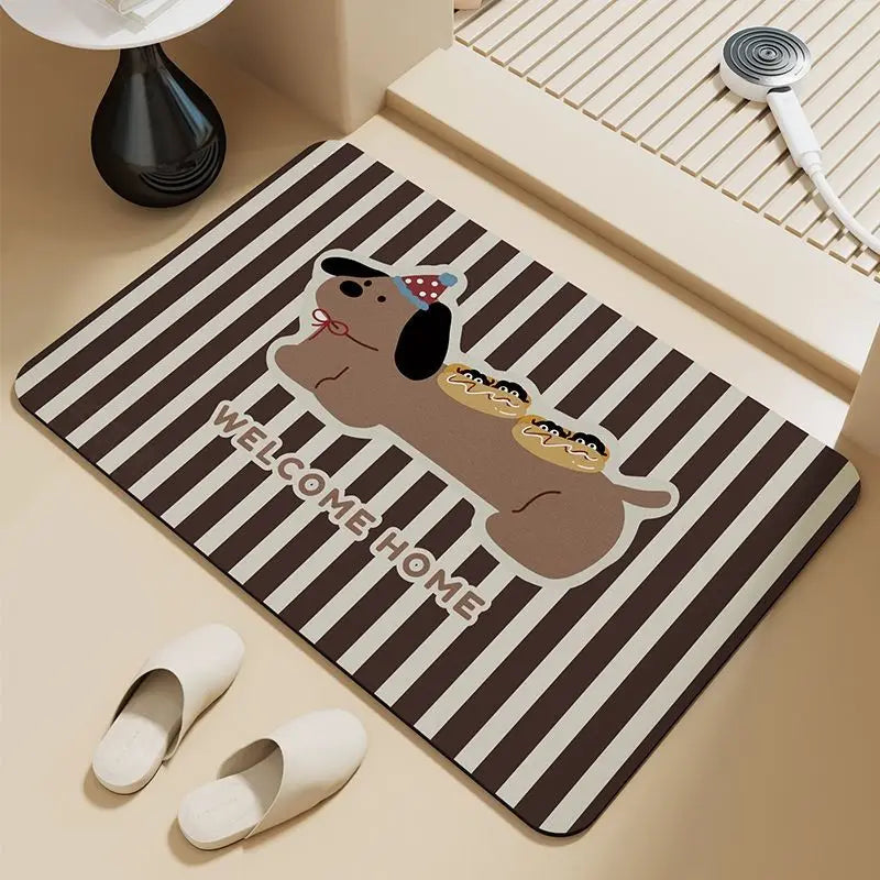 Dachshund Puppy Door Mat – Absorbent Non-Slip Floor Mat
