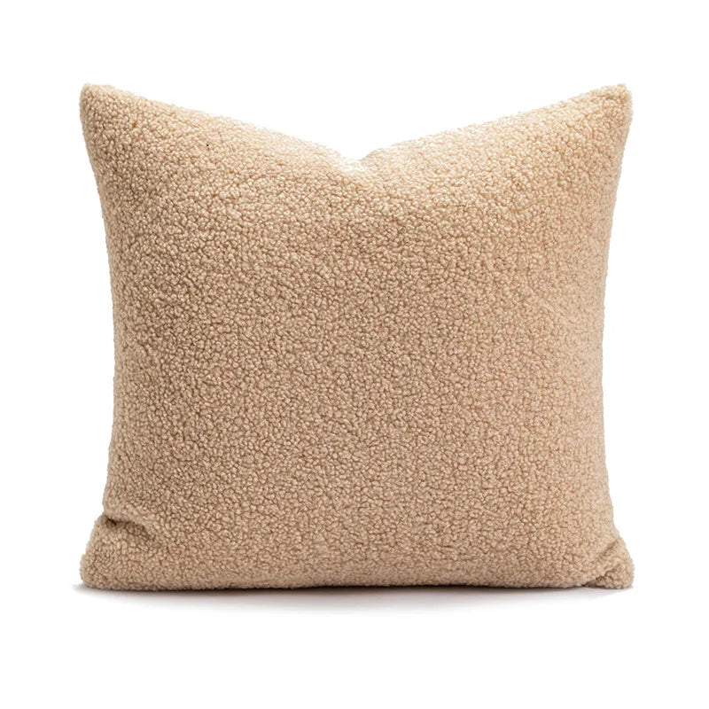 Housse de Coussin Nordique Noël Beige Blanc Brodée Lettres