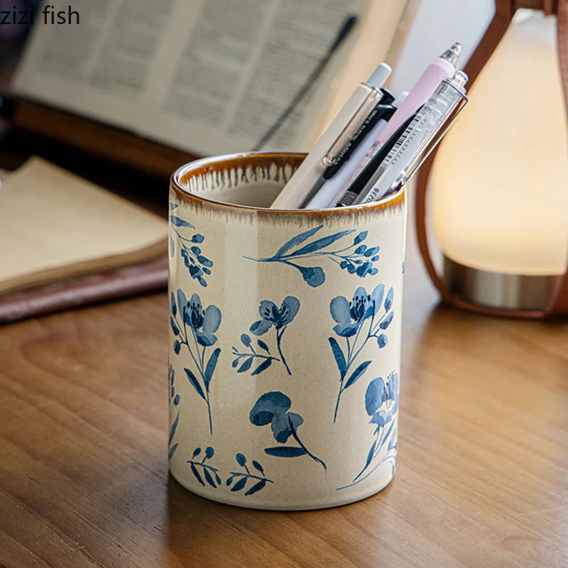 Pot à Ustensiles en Céramique Vintage - Rangement Cuisine