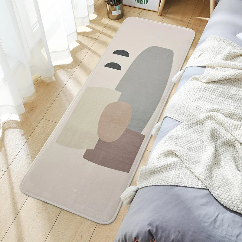Tapis de Chevet en Peluche - Longue Bande Antidérapante