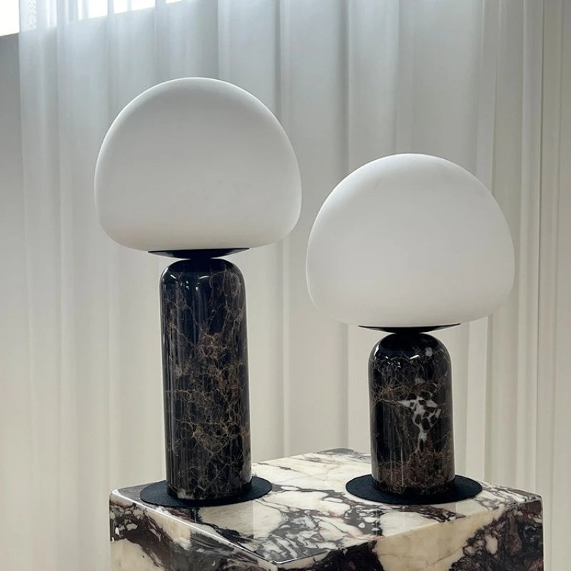 Lampe de Table Marbre et Verre - Luxe Discret