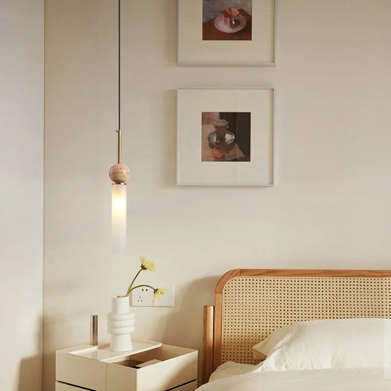 Lustre Pierre Jaune Style Grotte Nordique Moderne