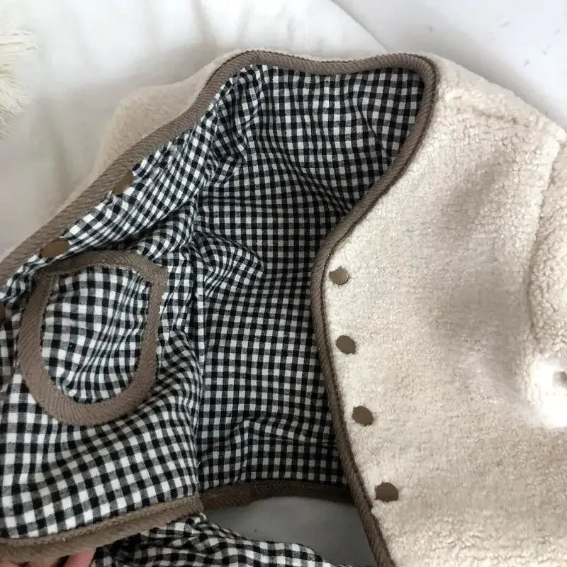 Veste Enfant Réversible Chaude à Carreaux