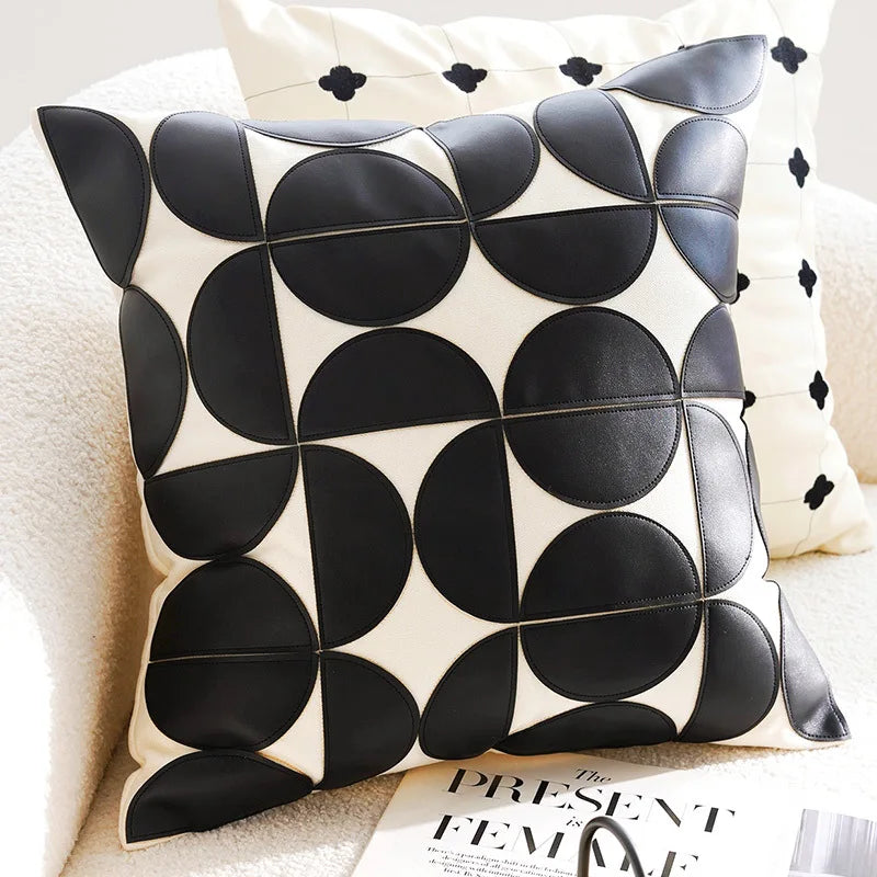 Housse de Coussin Rétro Française Noire