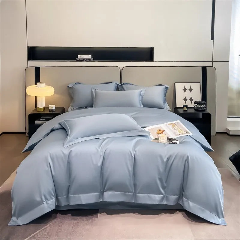 Parure de Lit Coton Égyptien 1000TC Ultra Douce 4 Pièces