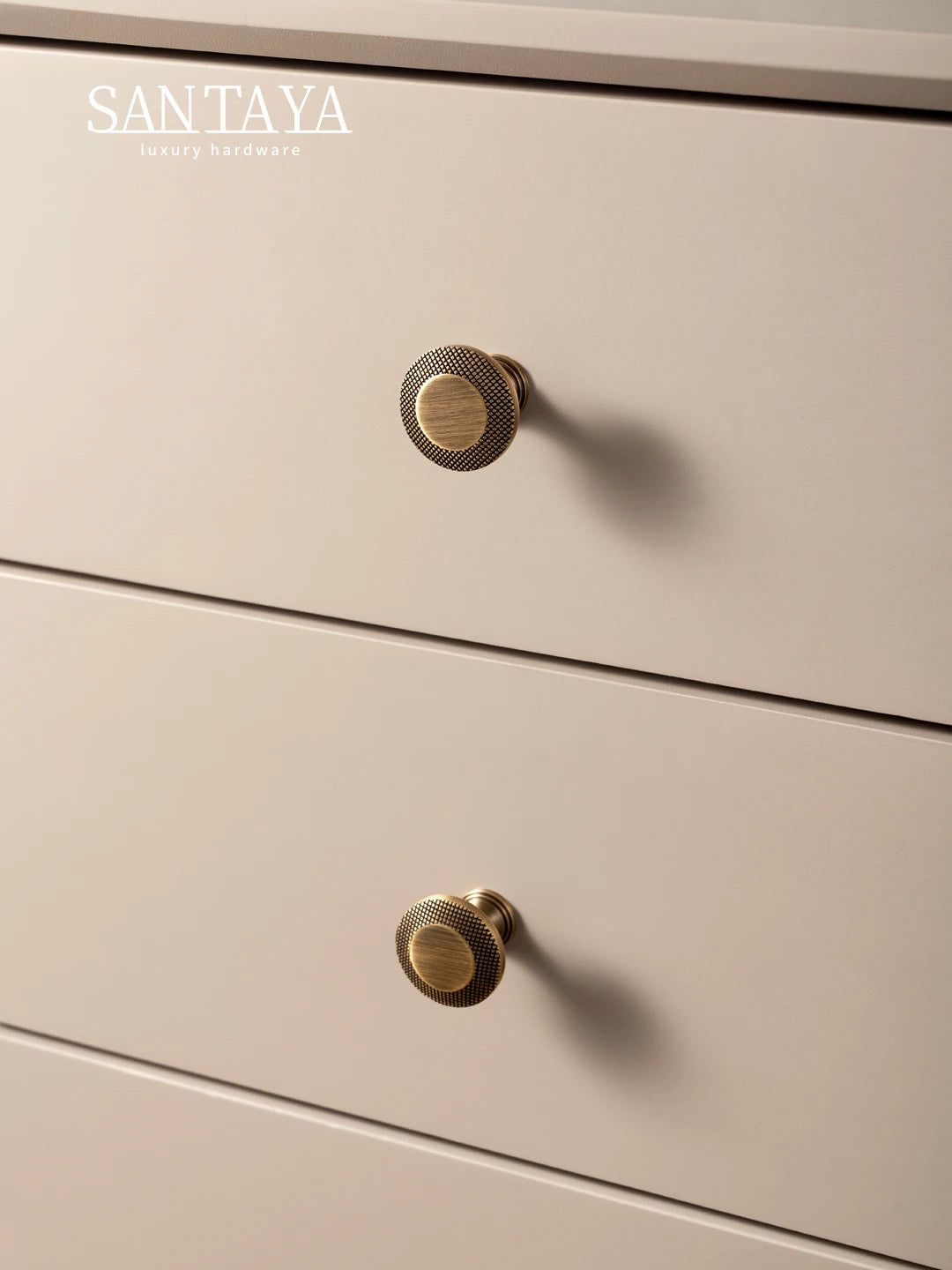 Knurled Brass Handle – Antique T-Bar Drawer Knob