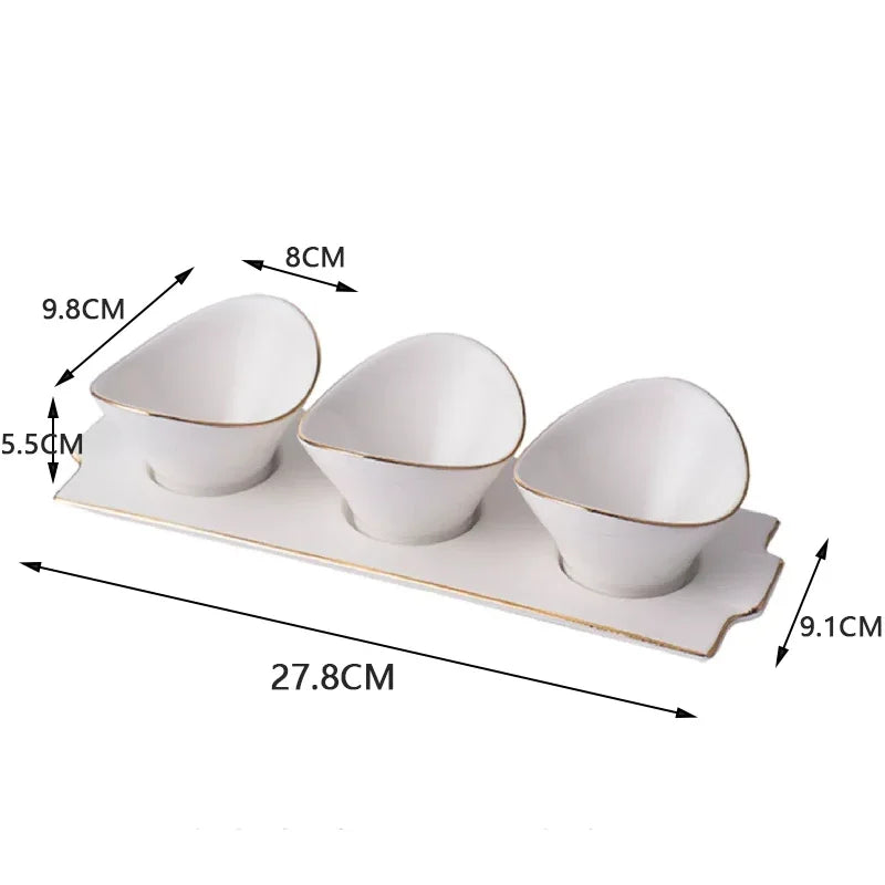 Ensemble Bols en Céramique Forme Lingot Blanc