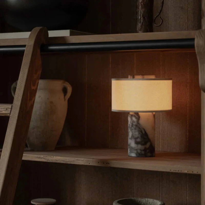 Lampe de Table LED Rechargeable Effet Marbre Vintage Japonais
