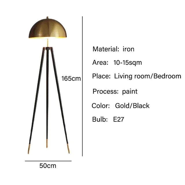 Lampadaire Trépied Vintage - Design Champignon Rétro