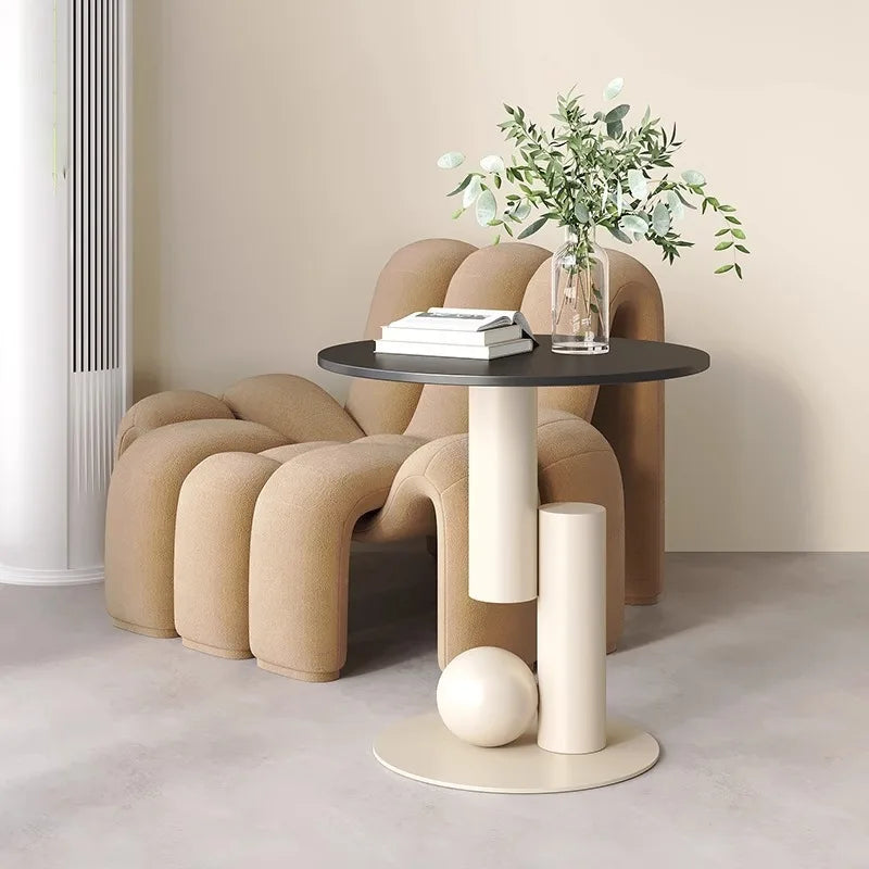 Table d'Appoint Ronde Métal - Style Marocain Moderne