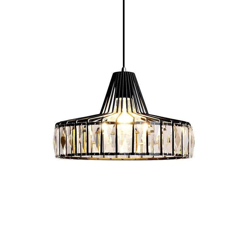 Suspension Cristal Nordique - Finition Noire et Dorée