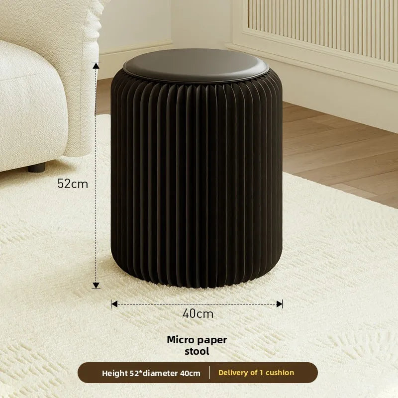 Tabouret Pliable en Carton Kraft - Design Accordéon