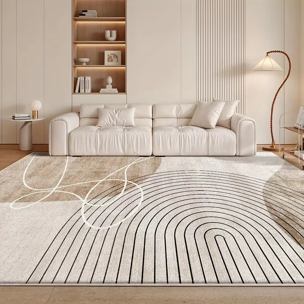 Tapis Flanelle Moderne Léger Luxe Antidérapant Lavable