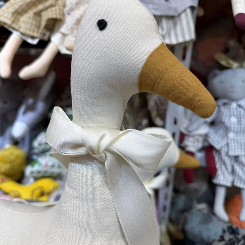 Canard Décoratif en Peluche - Style Nordique en Lin