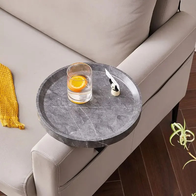 Plateau d'Accoudoir Mobile - Mini Table Basse Ronde