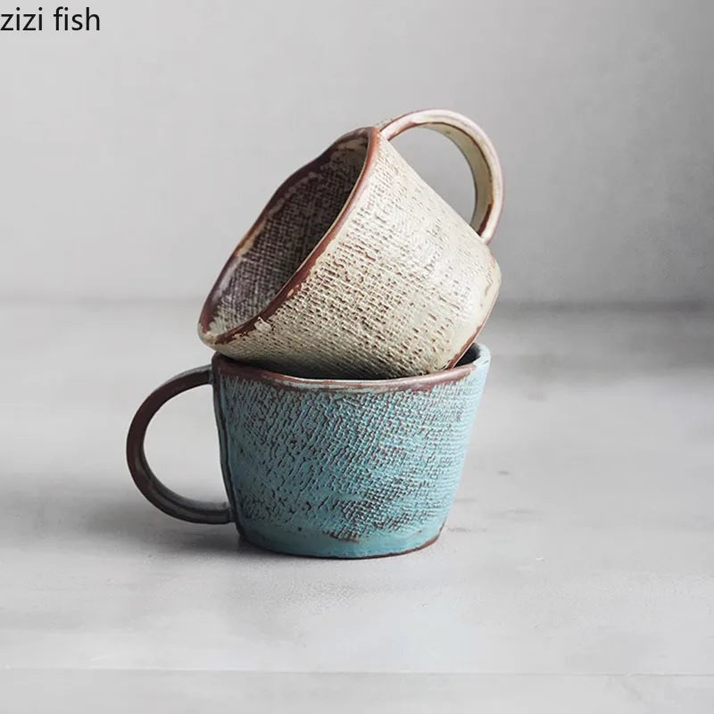 Tasse Céramique Japonaise Rétro Forme Irrégulière Grande Capacité