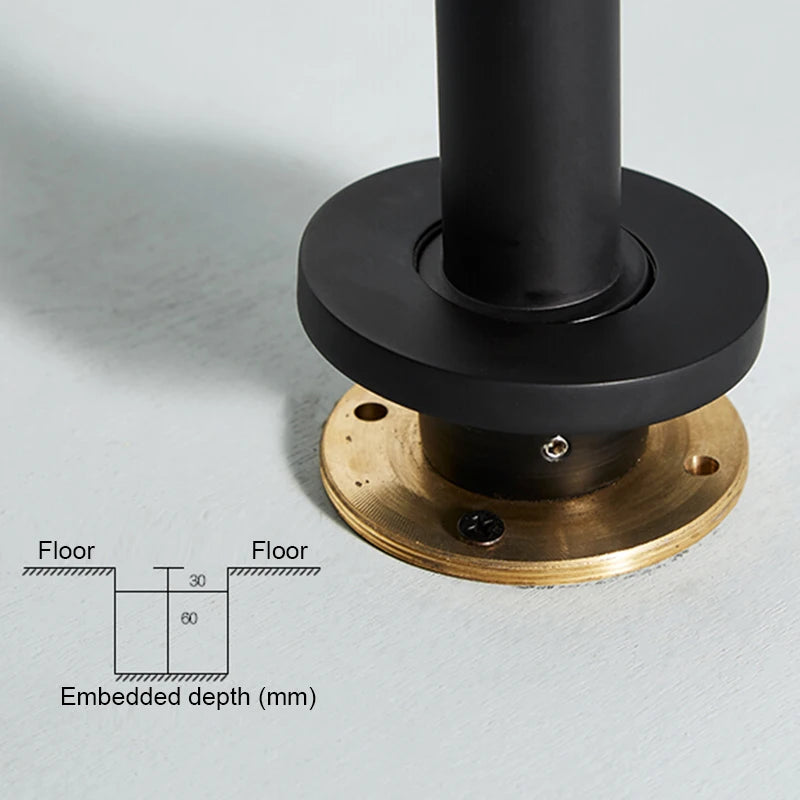 Robinet de Baignoire sur Pied Noir Cascade Pivotant