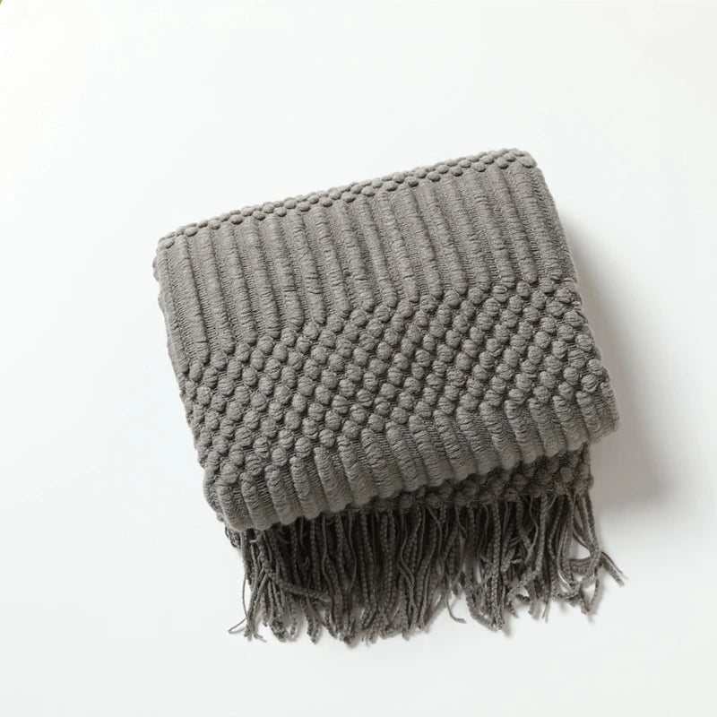 Jeté Boho Blanc Texturé - Grand Format Chunky