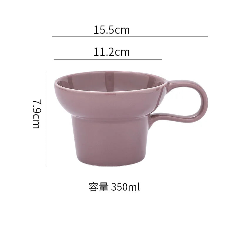 Tasse en Céramique Anse Créative Forme Irrégulière
