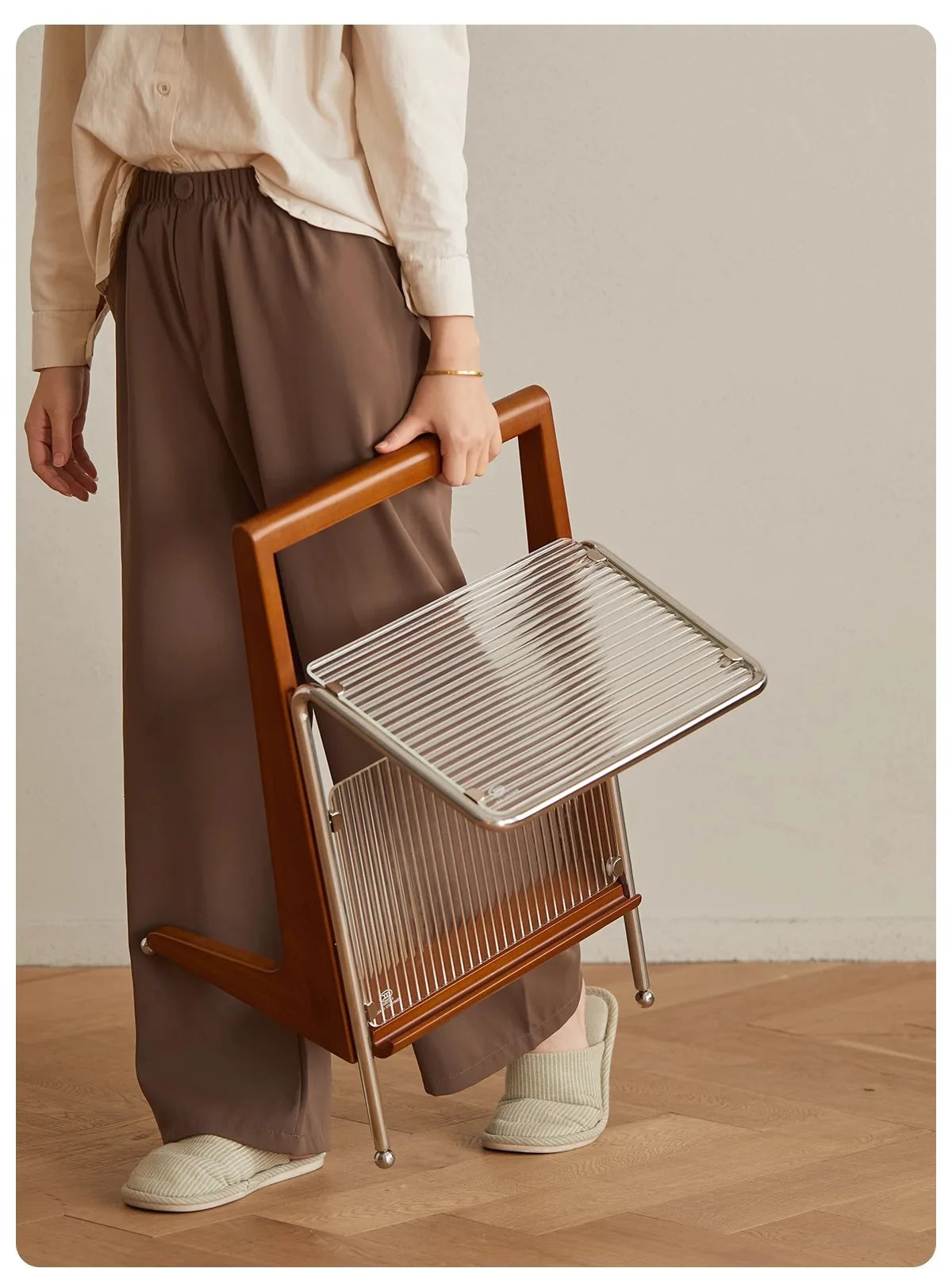 Table d'Appoint en Bois Massif Design Minimaliste