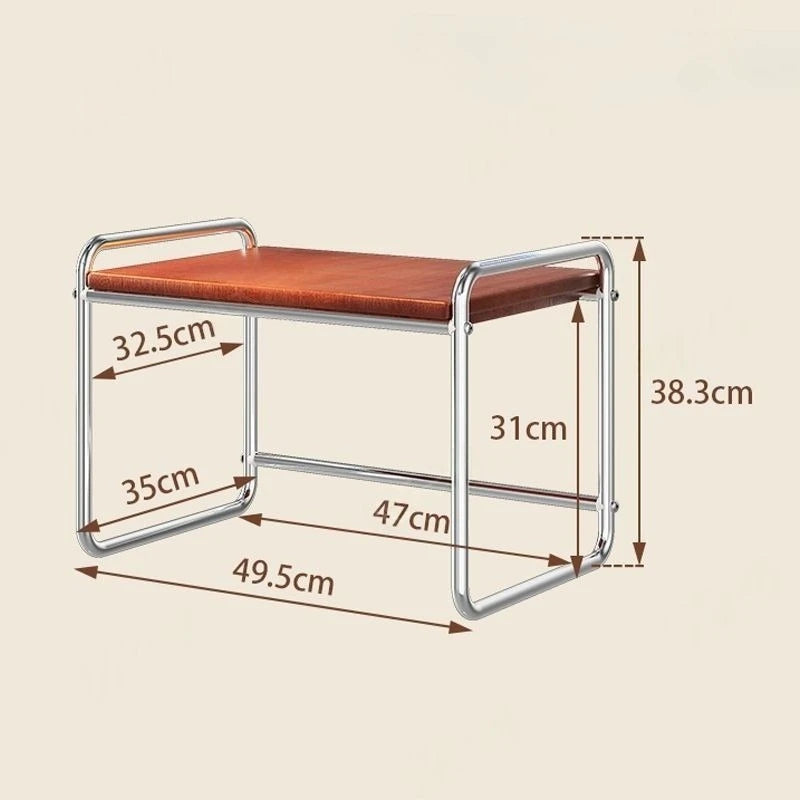 Cream Metal-Frame Side Table – Storage Coffee & Bedside Table