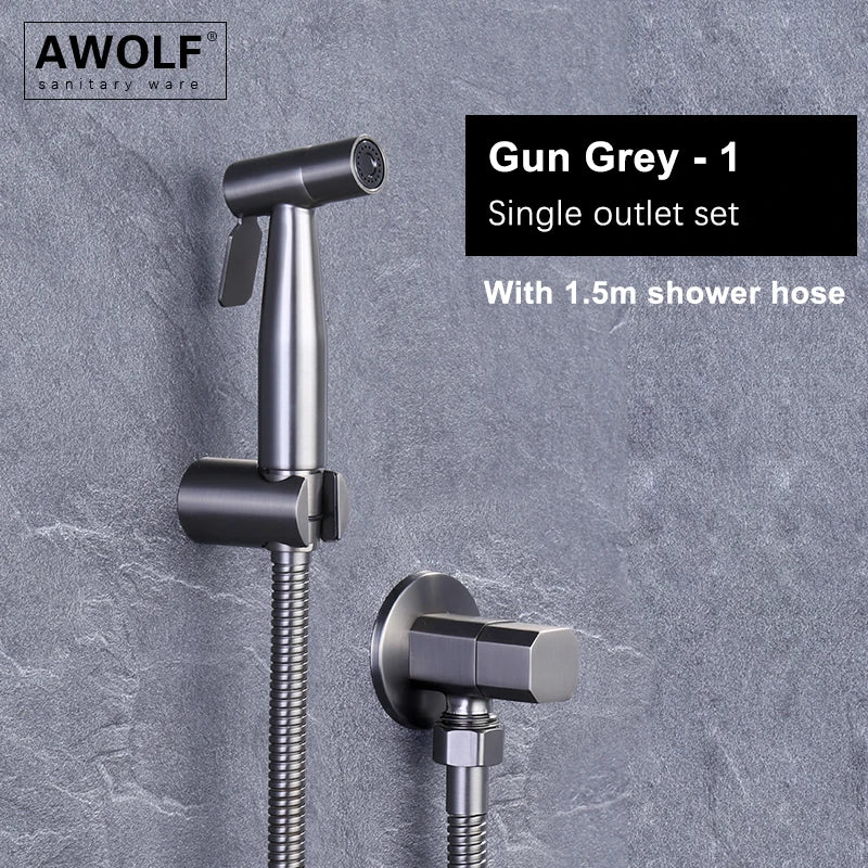 Douchette WC Portable en Acier Inoxydable Or Rose