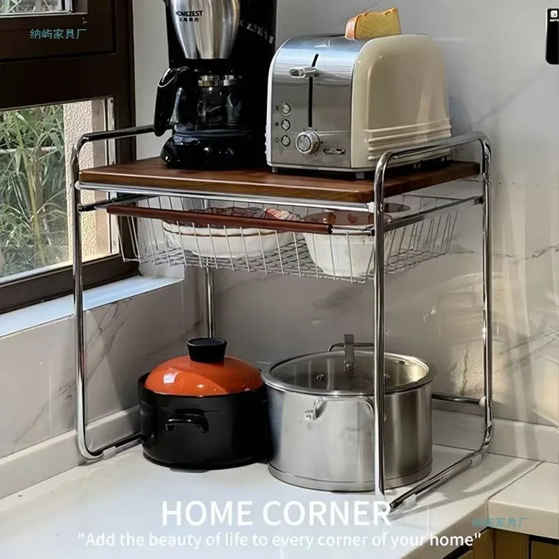 Cream Metal-Frame Side Table – Storage Coffee & Bedside Table