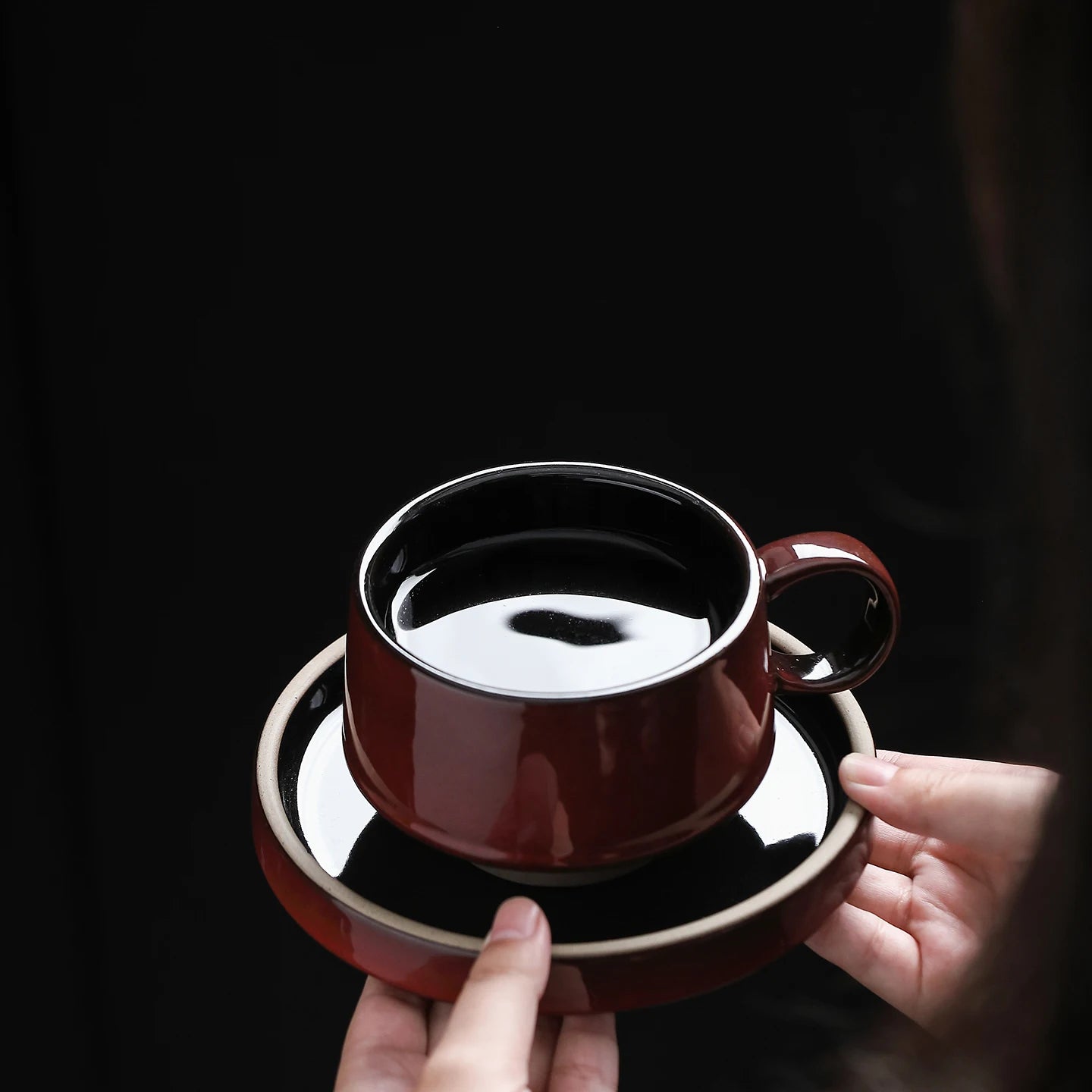 Tasse en Céramique Nordique avec Plateau 290ml