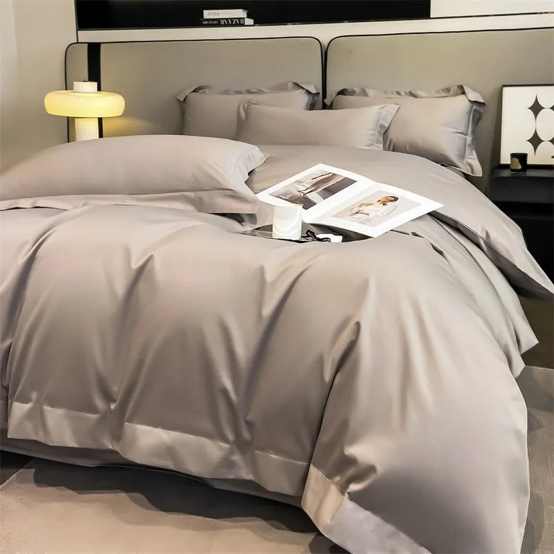 Parure de Lit Coton Égyptien 1000TC Ultra Douce 4 Pièces