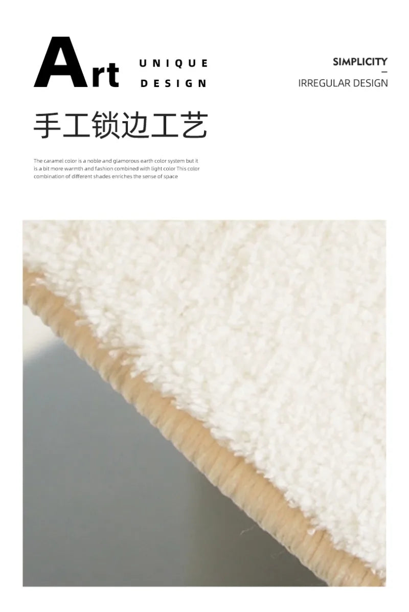 Tapis Style Japonais Minimaliste Peluche Douce Antidérapant