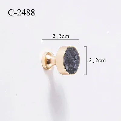 Natural Stone & Brass Knob – Cabinet Hardware