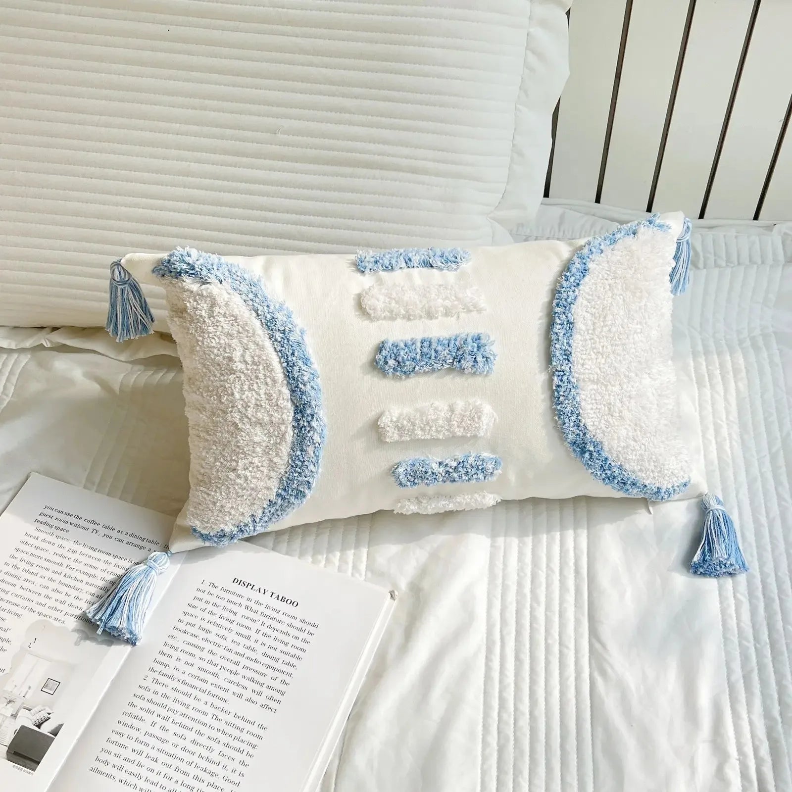 Housse de Coussin Bohème Capitonnée à Franges