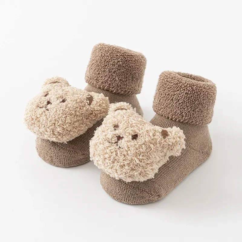 Chaussettes Bébé Antidérapantes Motif Ourson